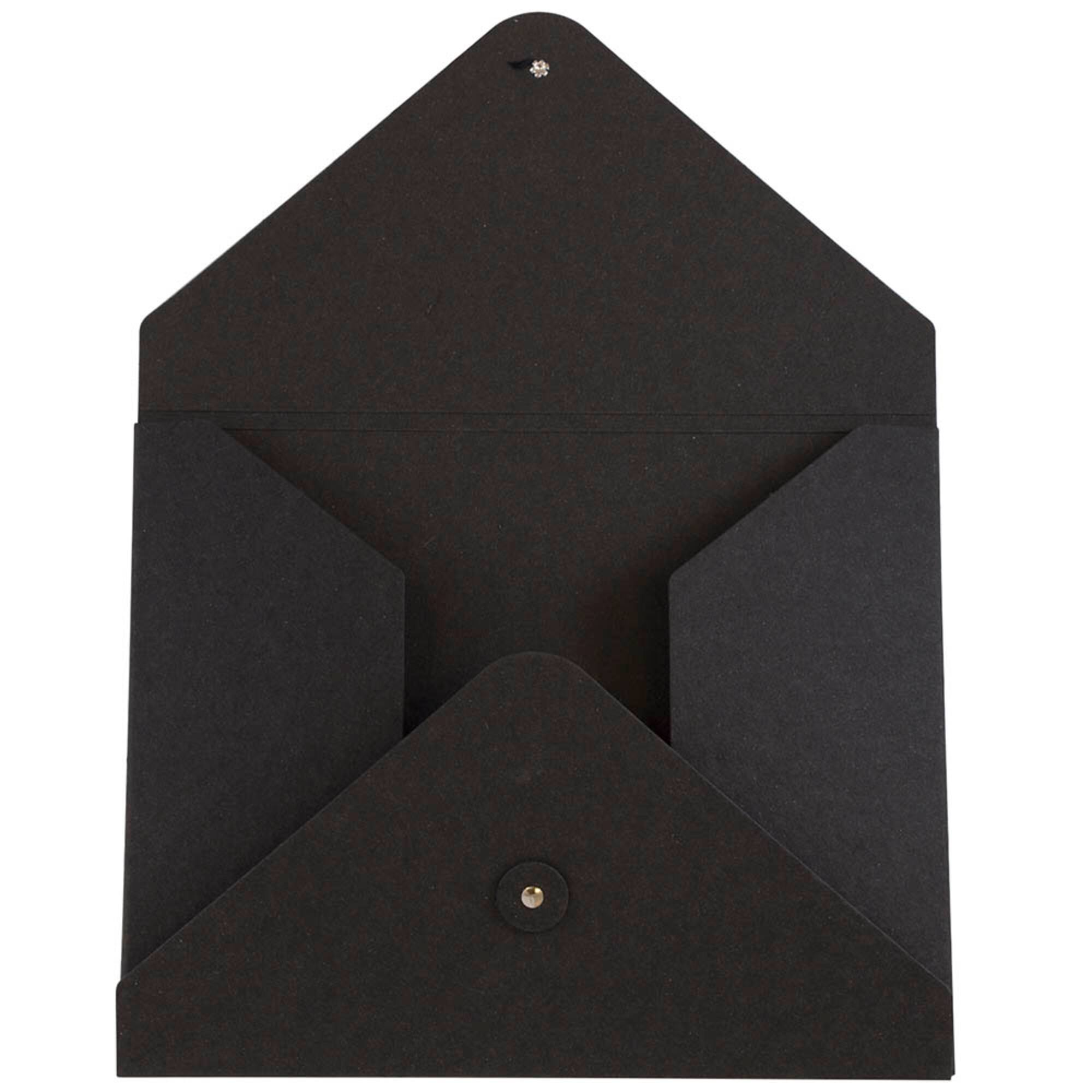 JAM Paper Black 9.5" x 12" Button & String Tie Kraft Portfolio